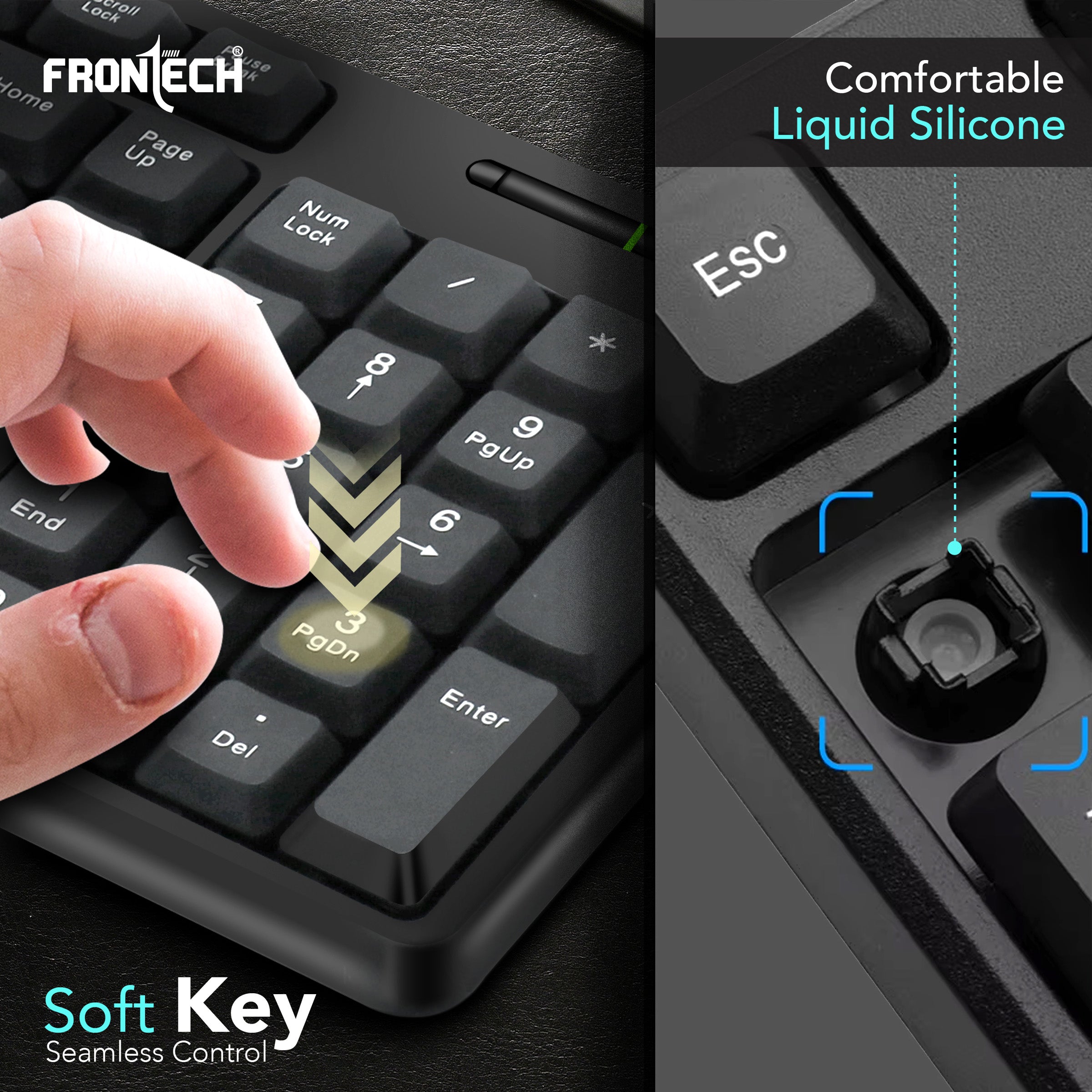 Frontech Wired USB Membrane Keyboard With Retractable Stands (1672) Frontech Wired USB Membrane Keyboard With Retractable Stands (1672)